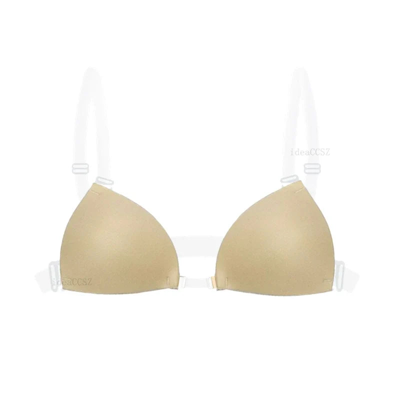 Sticky Bra for Women Backless Wedding Dress Silicone Plunge Deep U Neck Adhesive Bras Lift Boob Invisible Underwear Nipple Cover by Urban Fashion Icon