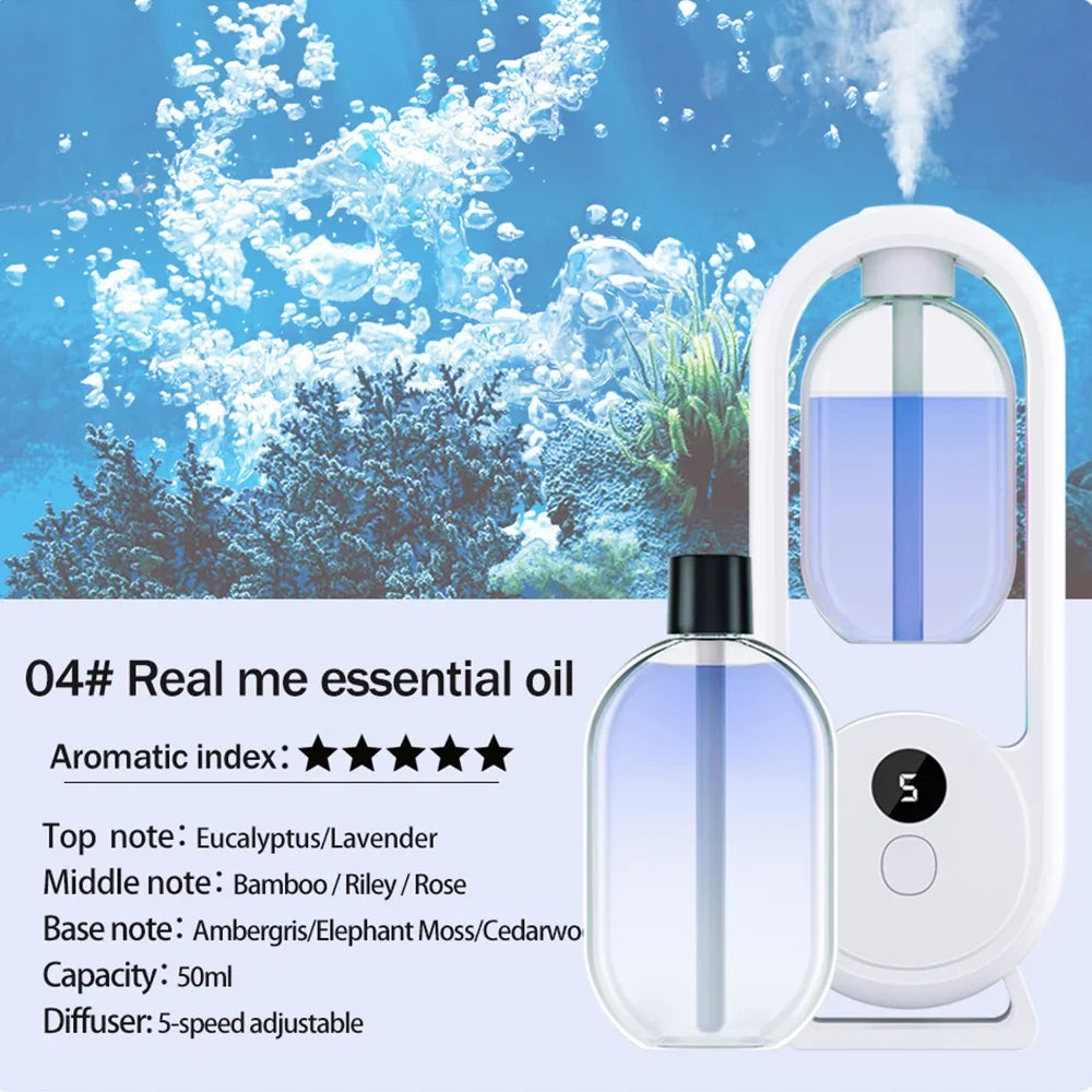 Rechargeable portable aroma diffuser Essential Oil Aromatherapy machine Timed air freshener to remove odors 5 modes timed spray by FLIPSTYLEZLLC