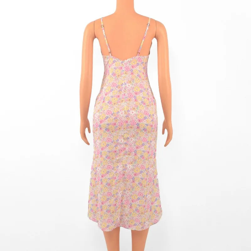 Print Sleeveless Strap Backless Lace Bodycon Dress by nowadaysfashion