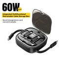 Essager 60W Fast Charge USB A/C To TypeC Micro Lightning Cable Mini Multifunctional Travel Storage Box With Phone Holder Pin Set by FLIPSTYLEZLLC