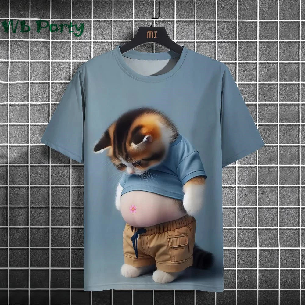 Cat Print shirts - Y2K Graphic T-Shirt by FitiqueFit