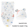 Baby Blanket Hat Set Cartoon Printed Cotton Newborn Swaddle Adjustable Infant Sleeping Swaddle Wraps All Seasons 0-6 Months by FLIPSTYLEZLLC