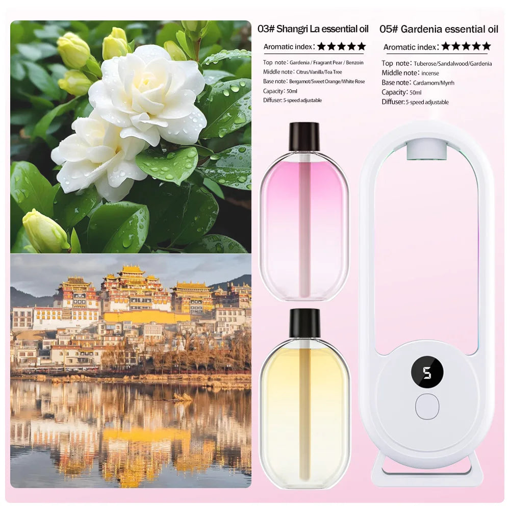 Rechargeable portable aroma diffuser Essential Oil Aromatherapy machine Timed air freshener to remove odors 5 modes timed spray by FLIPSTYLEZLLC