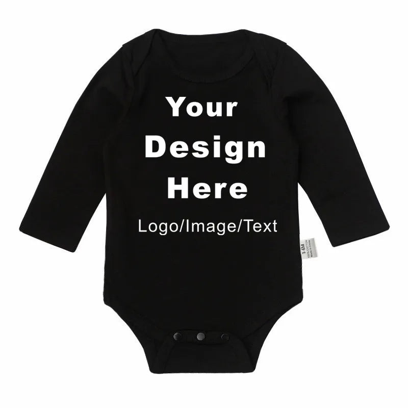 DIY YOUR Deisng Newborn Customization Bodysuit Long Sleeve & Short Sleeve Jumpsuit Simple CUSTOM TEXT Baby Romper by FLIPSTYLEZLLC