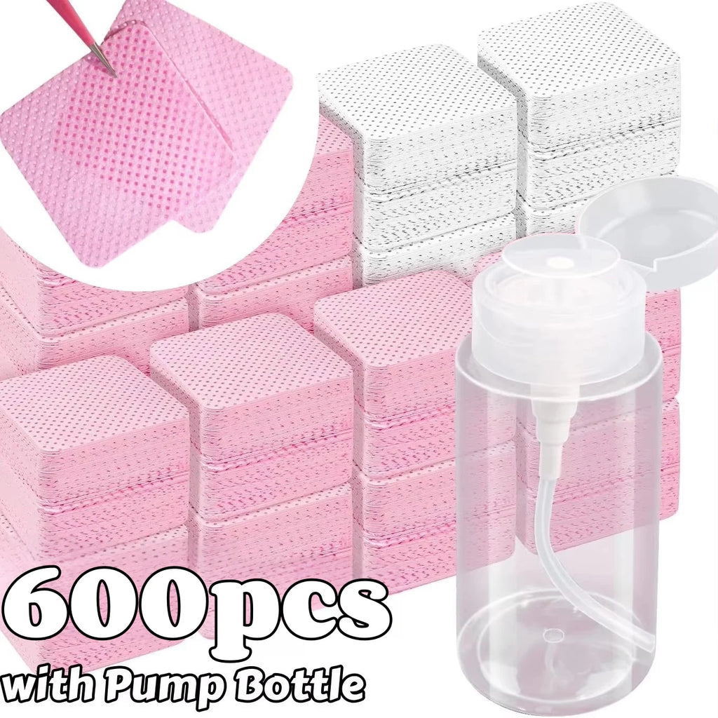 20/600pcs Lint-Free Nail Wipes Gel Cleansing Tissues Aluminum-Free Nail Polish Remover Pads for NaiArt Beauty Cleaning Care Tool by AliExpress