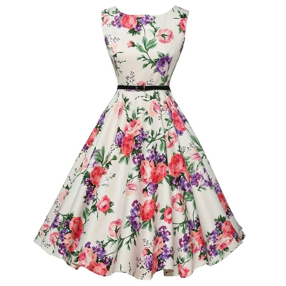 Summer Vestidos Dress Clothing Floral Robe Retro Swing Casual Vintage Rockabilly Dresses by Urban Fashion Icon