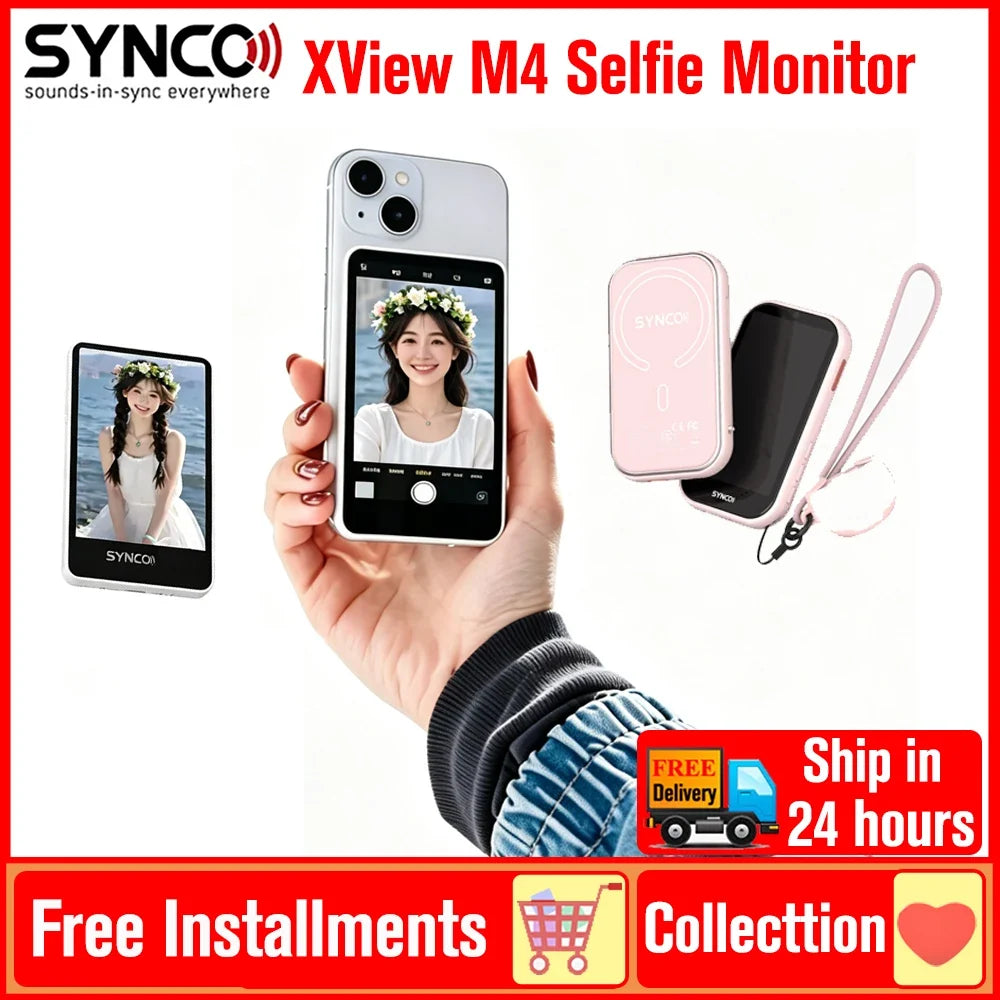 SYNCO XView M4 / M4 AI / M4 Touch Screen Selfie Monitor Screen Vlogging Monitor for iPhone Android Live Streaming TikTok Vlog by FLIPSTYLEZLLC