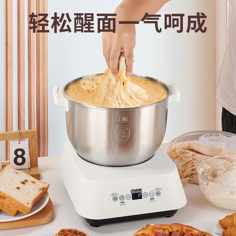 Automatic Dough Kneading Machine Constant Temperature Fermentation Proofing Multifunctional Commercial Stand Mixer 7L White by FLIPSTYLEZLLC
