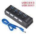 Mini USB HUB 3.0 Super Speed 5Gbps usb3.0 4 Ports HUB Portable Micro USB 3.0 HUB Splitter With External Power Adapter For PC Acc by FLIPSTYLEZLLC