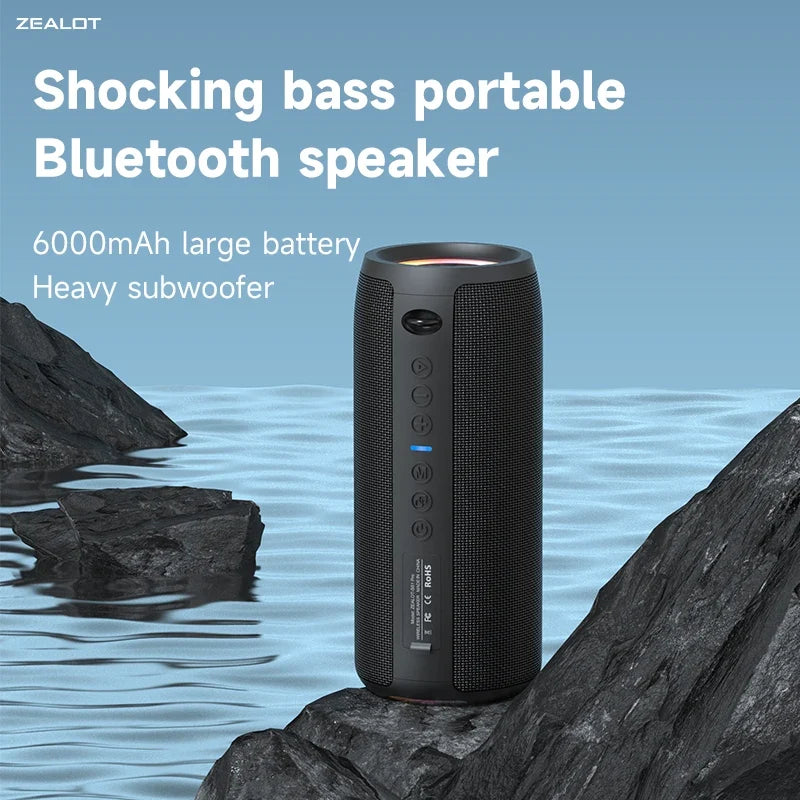 Zealot-S51Pro 40W High-power Bluetooth Speaker 3D Stereo Bass Bluetooth Speaker Portable IPX5 Waterproof Suitable TWS Boom Box by FLIPSTYLEZLLC