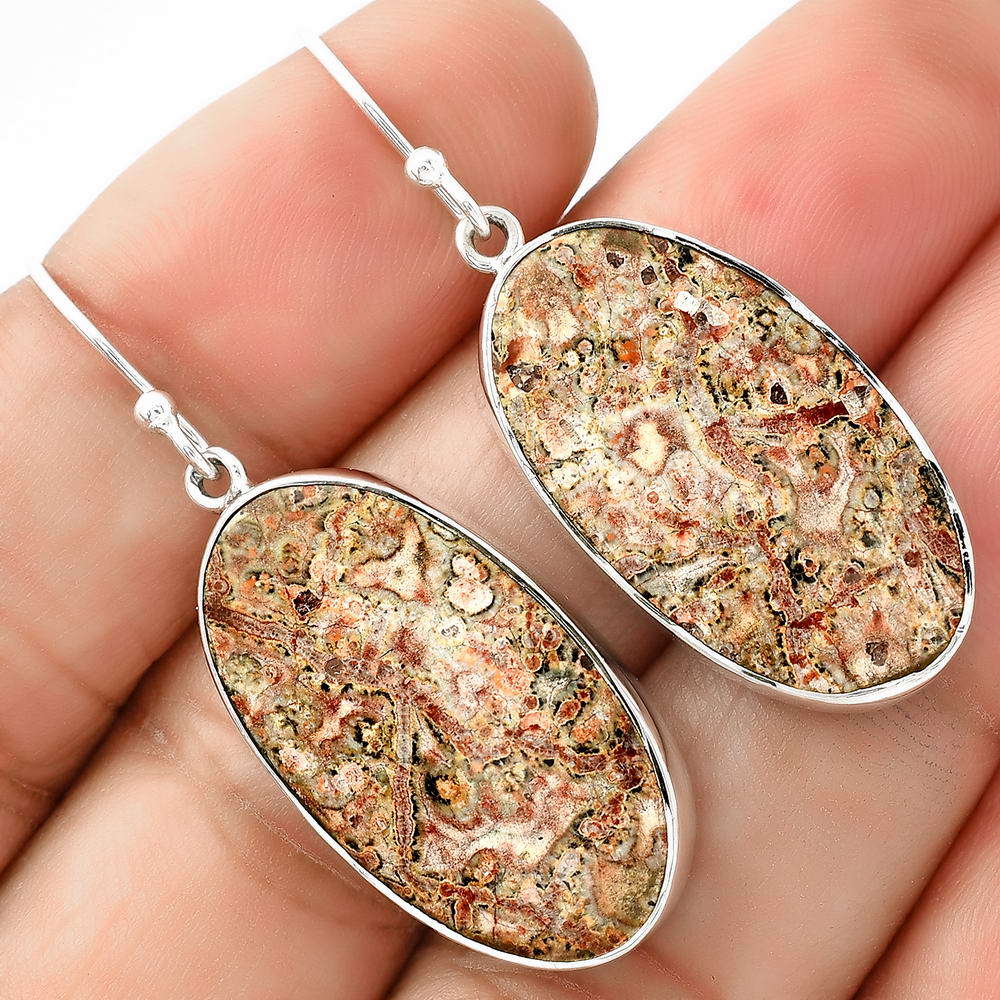 Natural Leopard Skin Jasper Earrings E-1001 SDE68699 by DESIRE GEM