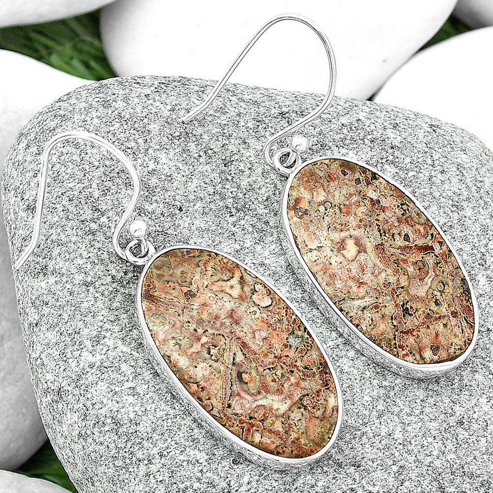 Natural Leopard Skin Jasper Earrings E-1001 SDE68699 by DESIRE GEM