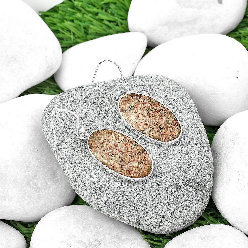 Natural Leopard Skin Jasper Earrings E-1001 SDE68699 by DESIRE GEM