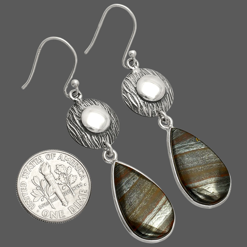 Natural Iron Tiger Eye Earrings E-1077 SDE84291 by DESIRE GEM
