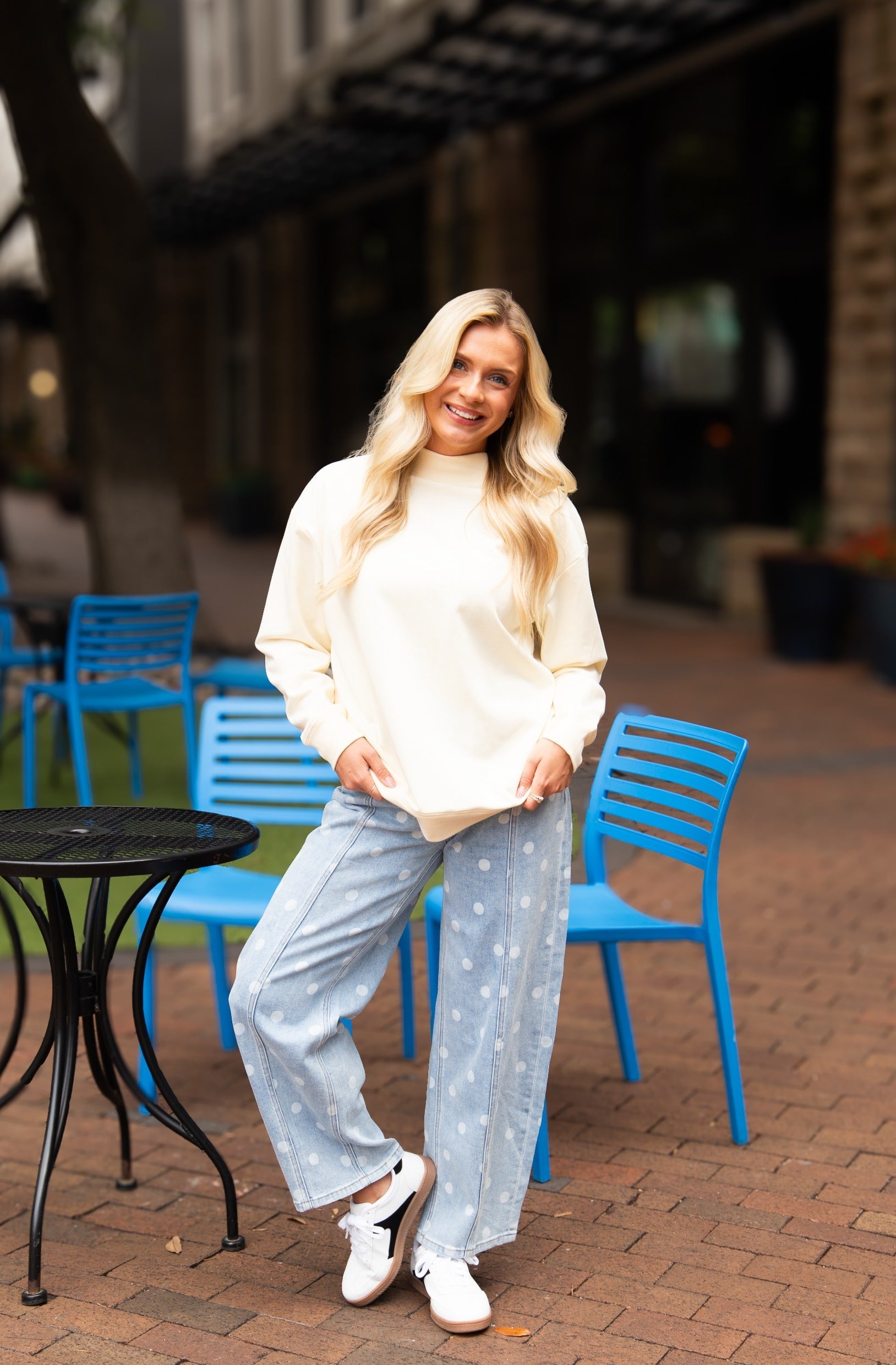 Mock Neck Sweatshirt, Ivory by Grace+Emma