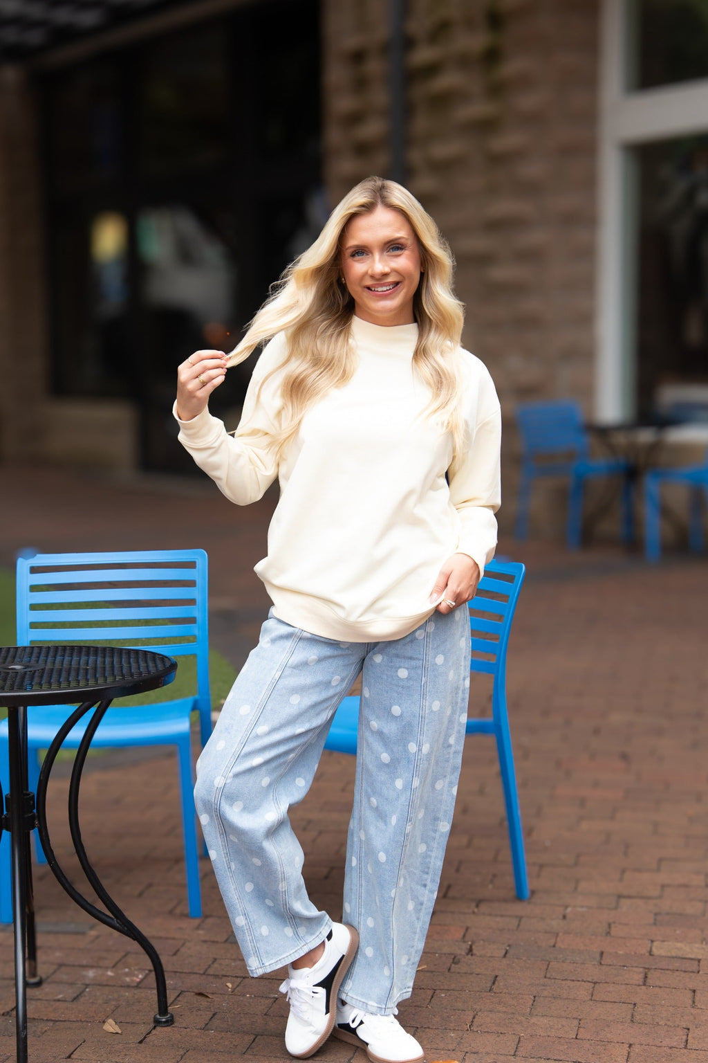 Mock Neck Sweatshirt, Ivory by Grace+Emma