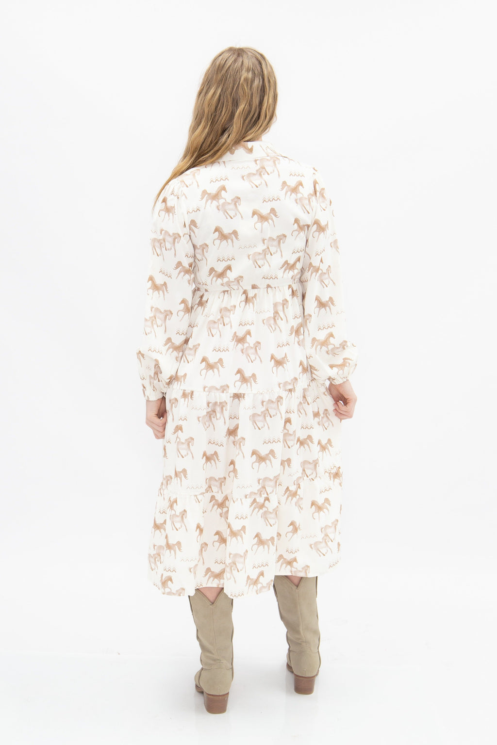 Horse Print Shirt Dress by Grace+Emma