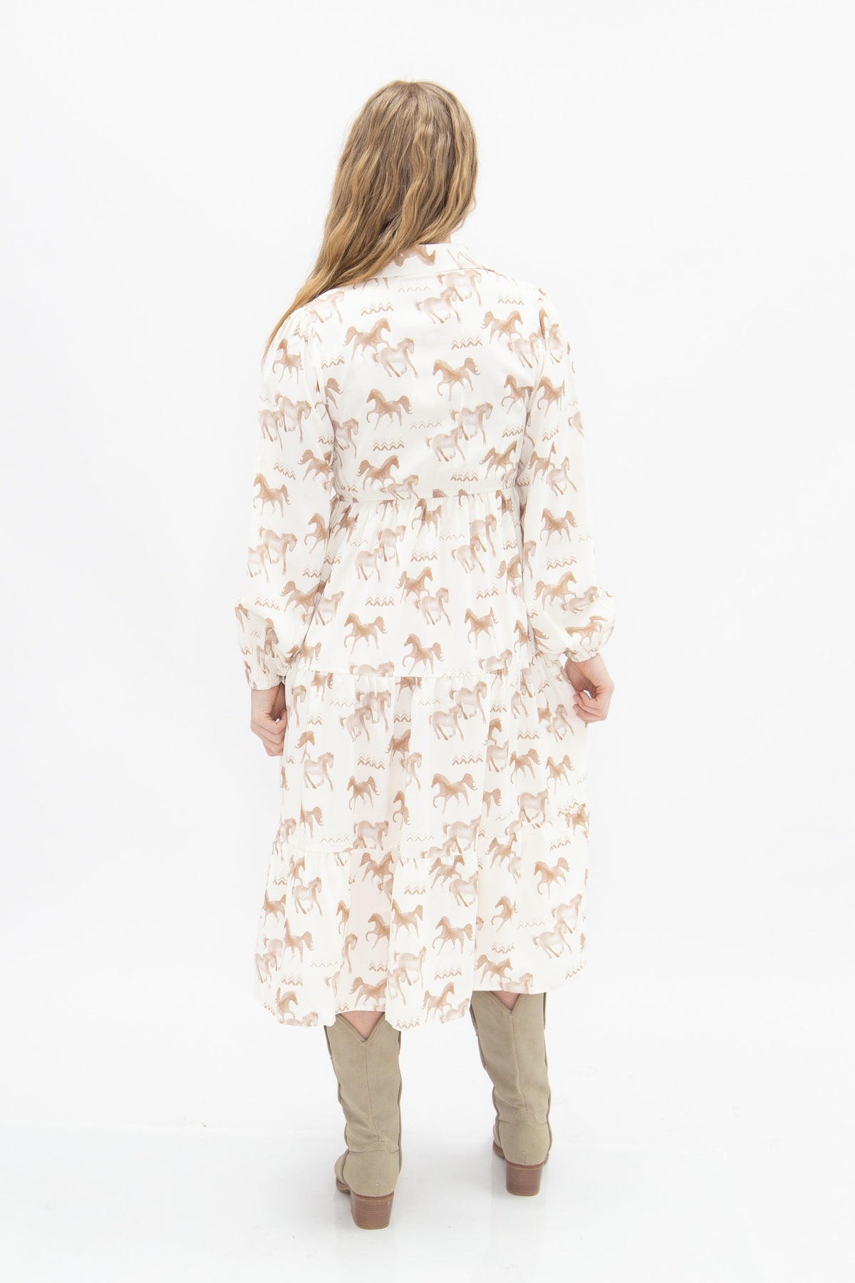 Horse Print Shirt Dress by Grace+Emma
