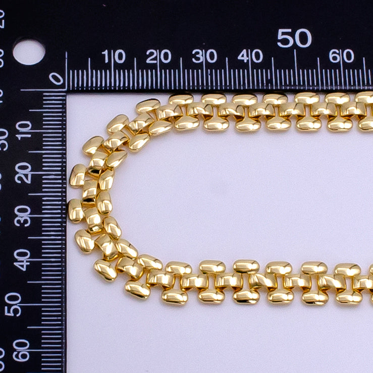14K Gold Filled 9.5mm Minimalist Panther Chain 16 Inch Choker Necklace | WA-2414 by DLUXCA