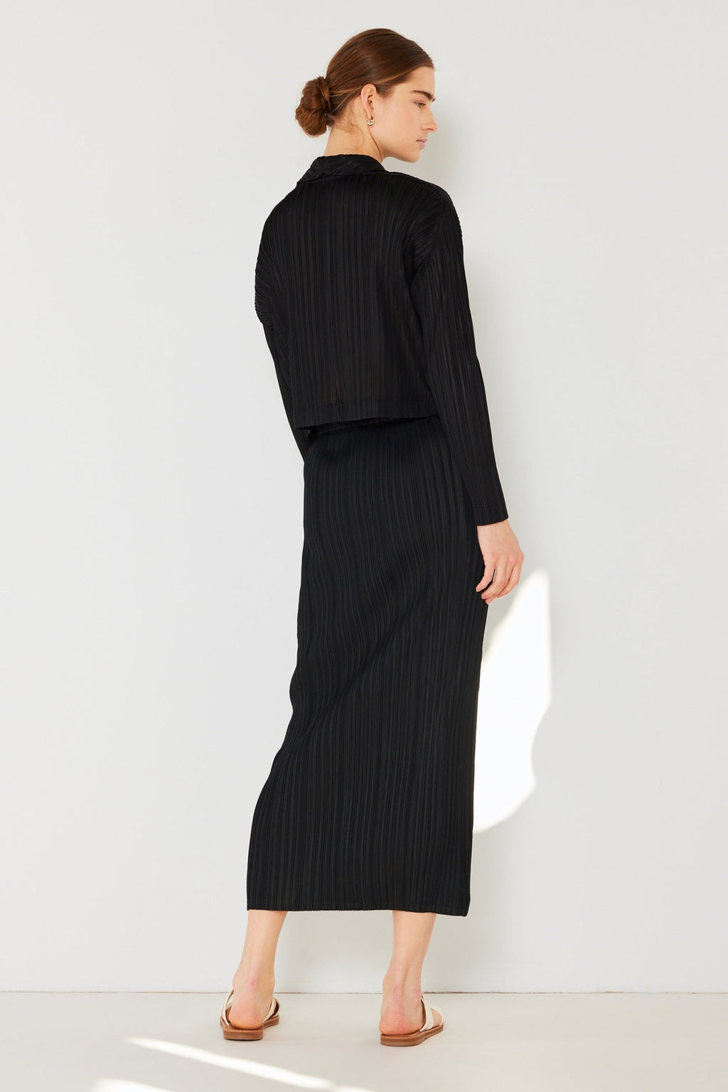 Pleated midi pencil skirt - SKT01H_Black by MARINA WEST SWIM