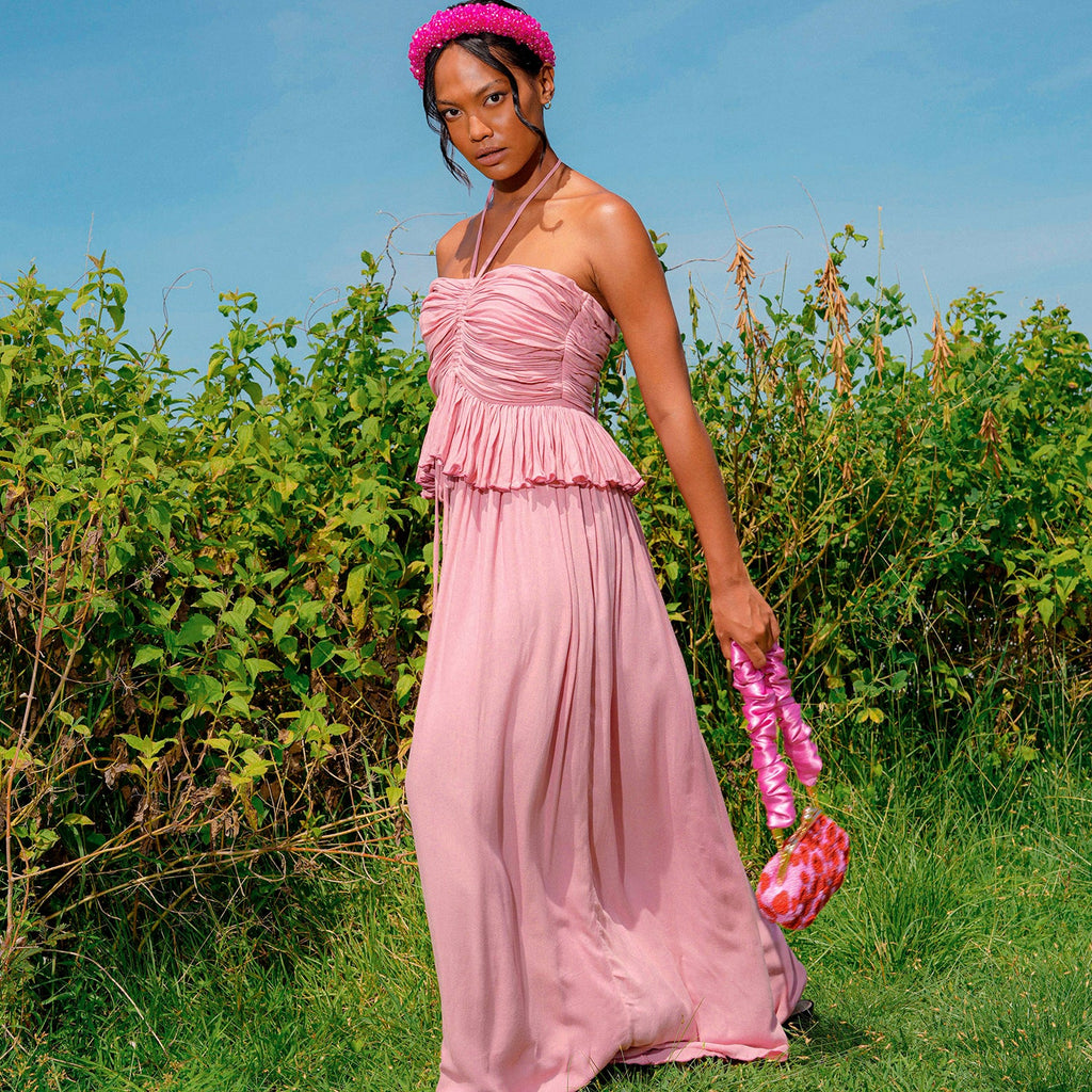 SRI Bamboo Palazzo Jumpsuit in Blush Pink by BrunnaCo