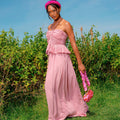 SRI Bamboo Palazzo Jumpsuit in Blush Pink by BrunnaCo