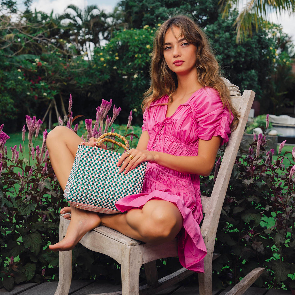 The Srikandi Ruffle Dress In Guava Pink by BrunnaCo