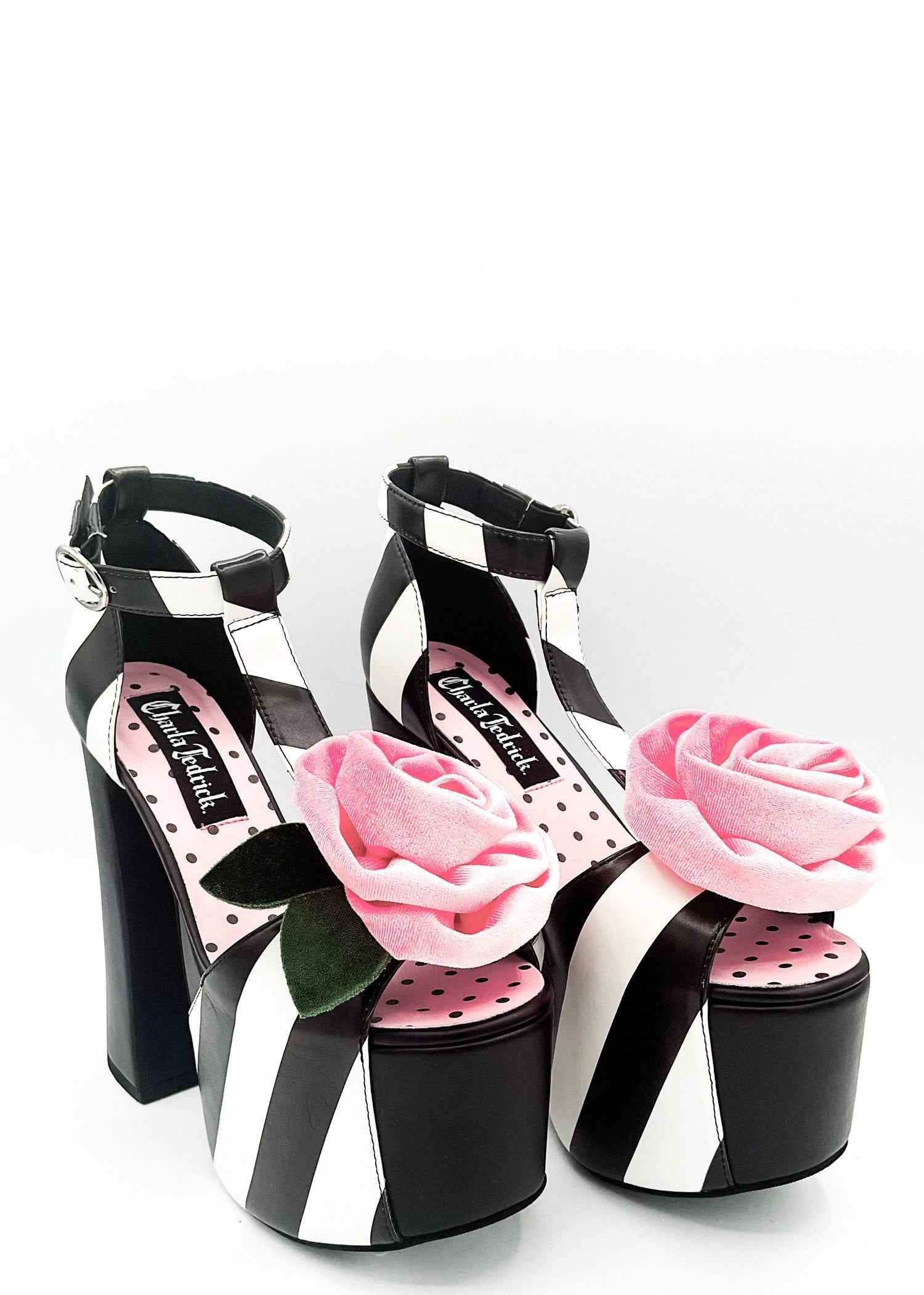 Rosie Striped Peep Toe Platform by Charla Tedrick