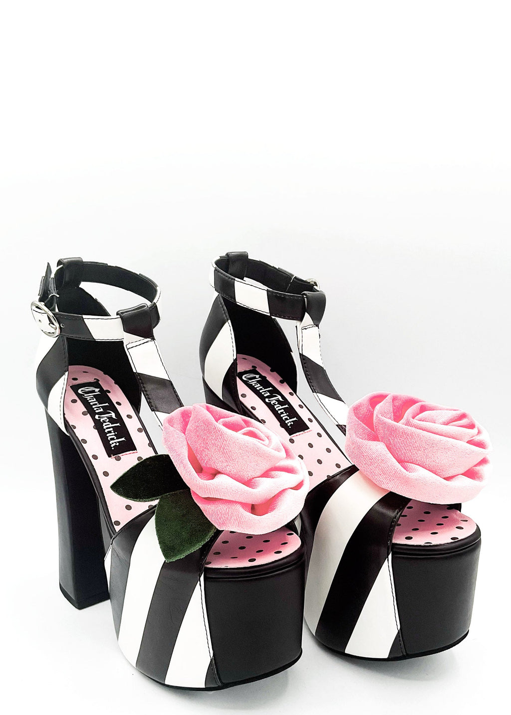 Rosie Striped Peep Toe Platform by Charla Tedrick