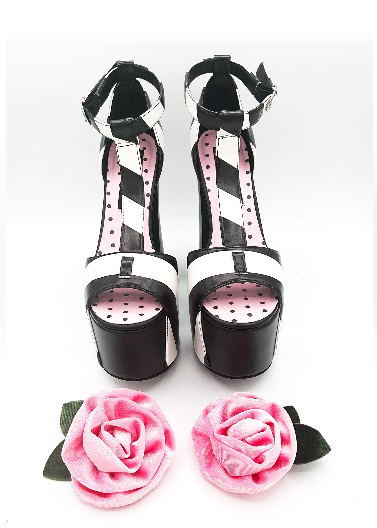 Rosie Striped Peep Toe Platform by Charla Tedrick