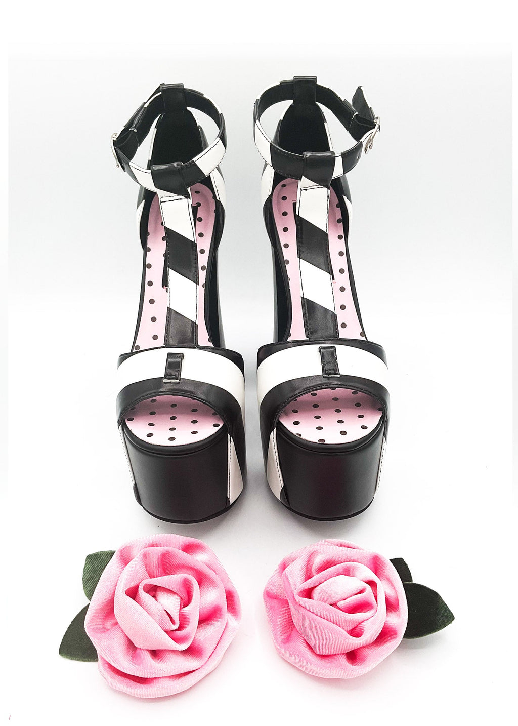 Rosie Striped Peep Toe Platform by Charla Tedrick