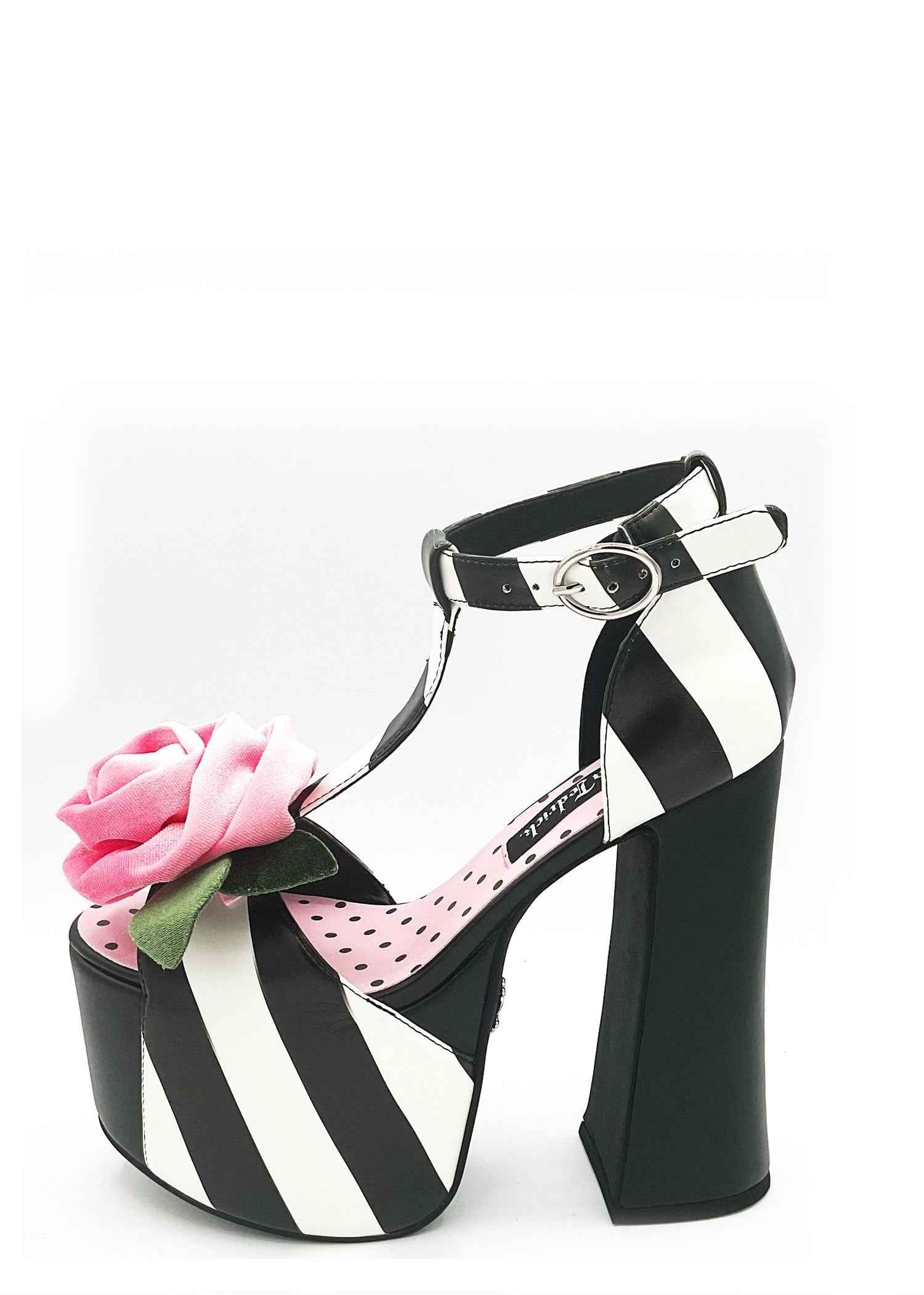Rosie Striped Peep Toe Platform by Charla Tedrick