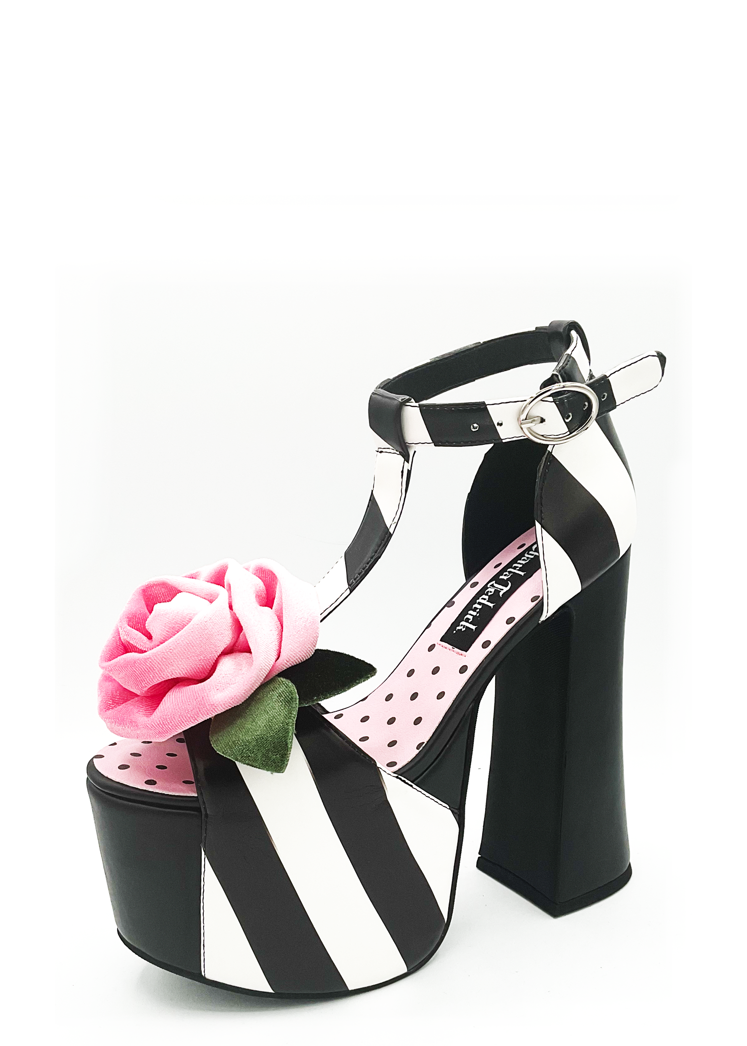 Rosie Striped Peep Toe Platform by Charla Tedrick