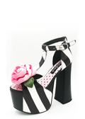 Rosie Striped Peep Toe Platform by Charla Tedrick