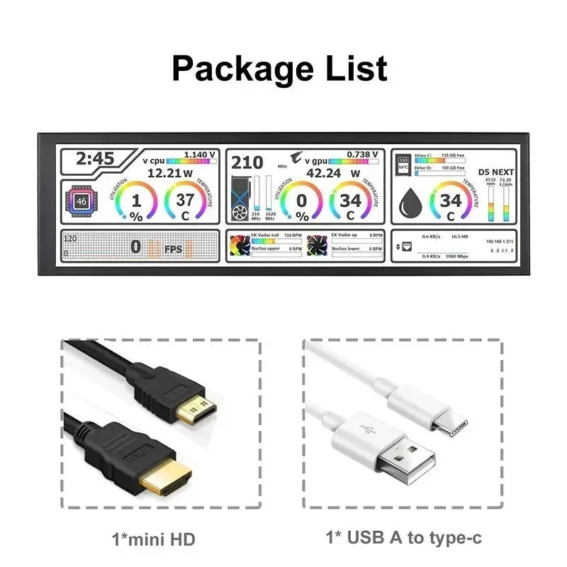 11.3/7.84/8.8 Inch Portable Monitor Long Stretched Strip Display by FLIPSTYLEZLLC