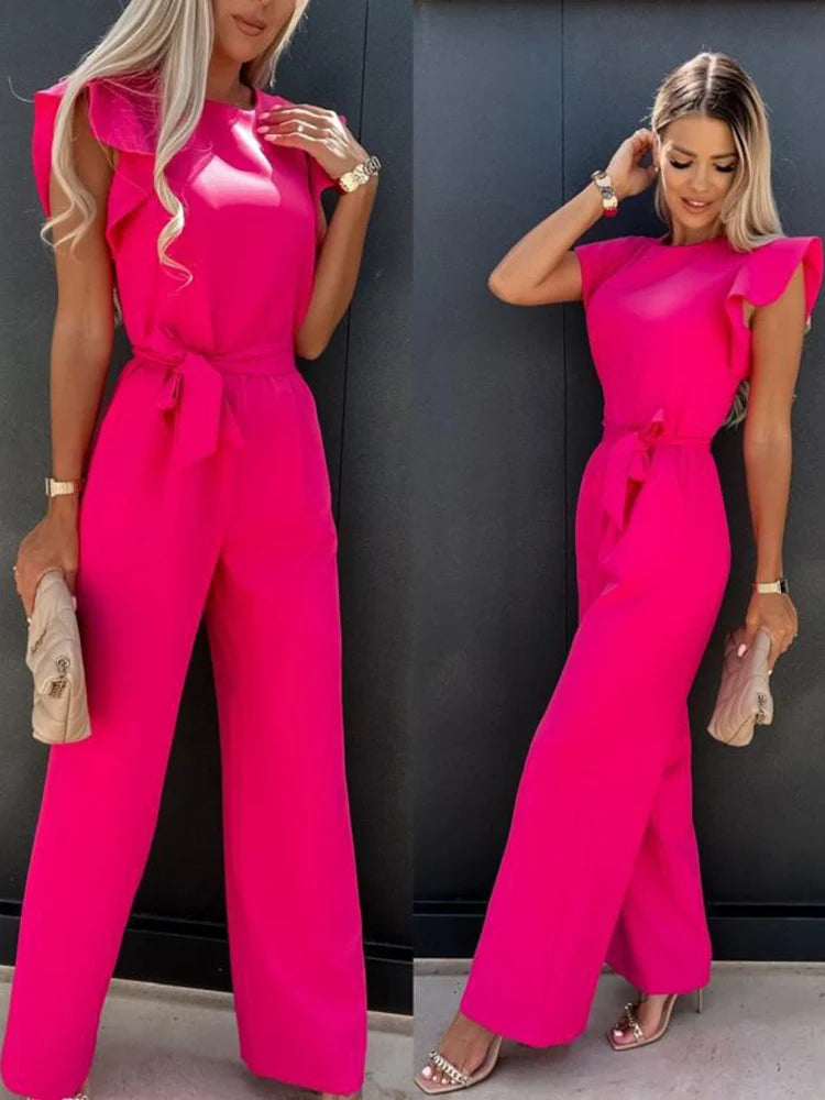 Summer Short Sleeve Wide Leg Jumpsuit for Women Elegant Romper Vintage Streetwear Jumpsuits Overalls Women Jump Suit Woman by Wild and Free Boutique