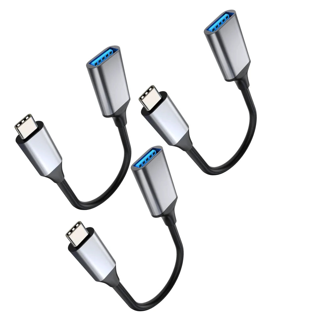 USB to USB-C Adapter with Charging and Data Transfer, Compatible with Apple, Samsung, Chromebook Devices (3 Pack) by FLIPSTYLEZLLC