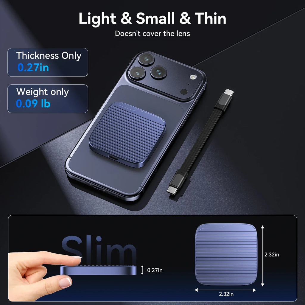 KOOTION X7MAX Magnetic Portable External SSD 2000MB/s HDR USB 3.2 GEN2 Record and Store for iPhone 15 16 17 Portable Solid State by FLIPSTYLEZLLC