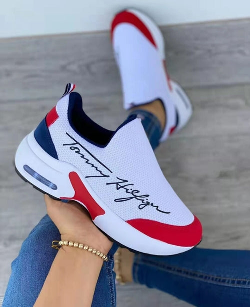 Casual Breathable Wedges Ladies Walking Sneakers Flat Women Shoes by Silver Juneberry