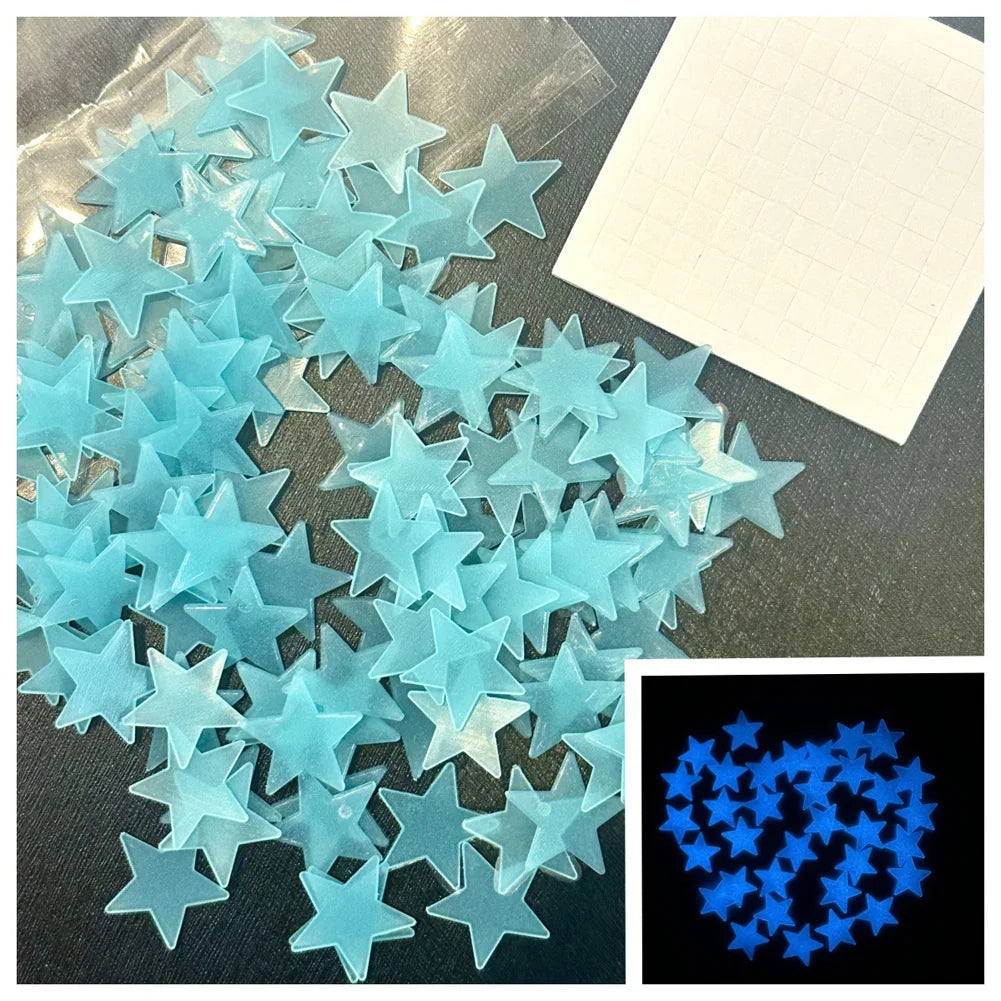 100Pcs Multicolored Little Stars Luminous Wall Stickers Kids Room Decoration Glow In The Dark Decals DIY Star Home Decor Paster by FLIPSTYLEZLLC