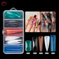 TP New 60pcs/75pcs Dual Nail Forms Quick Building Gel Mold Full Cover Acrylic False Nail Tips Top Forms Extension Manicure Tools by AliExpress