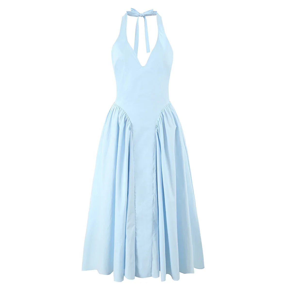 Foridol Summer Spring White Cotton Women's Dress Backless Halter Midi Party Dresses Elegant Vinatge A-line Vestidos 2025 New In by Ladyez