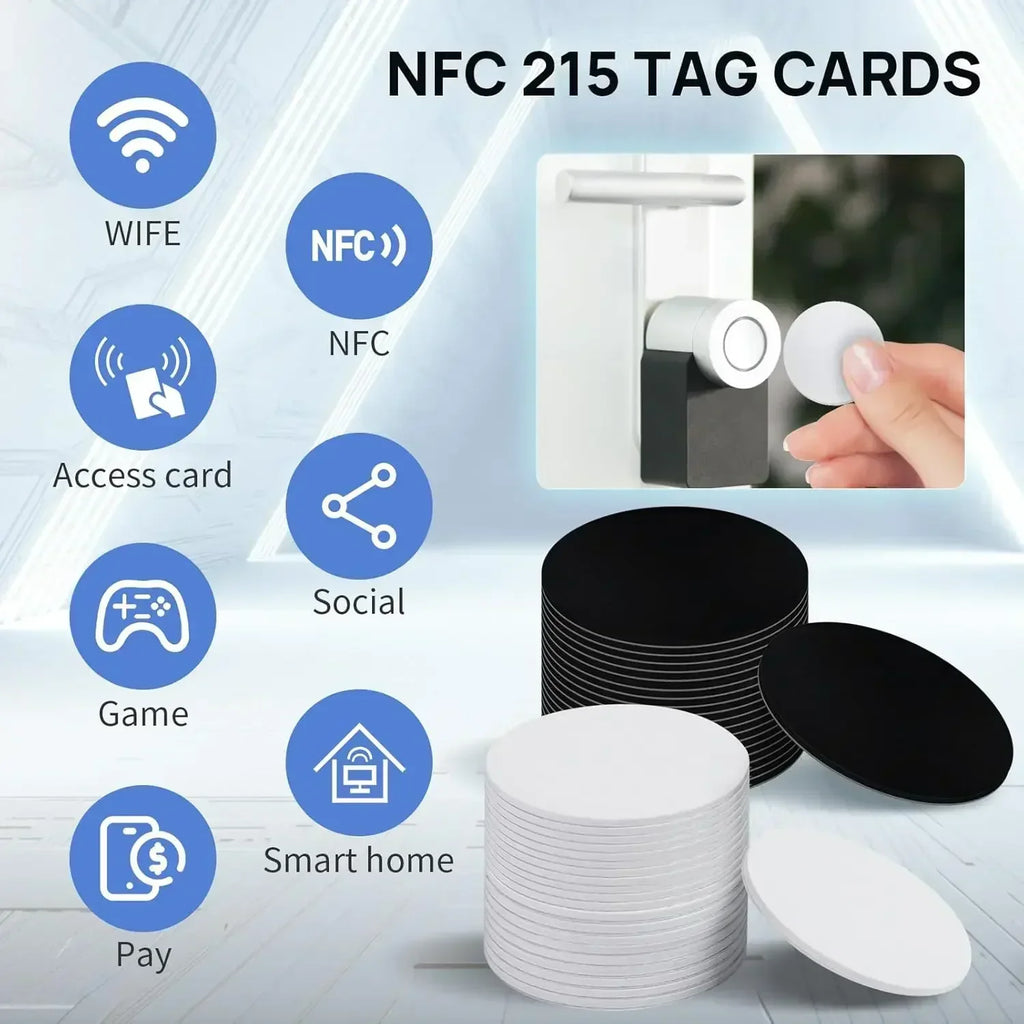 Ntag 215 NFC Phone Available RFID Tags Stickers Adhesive Label NFC Ntag215 Self-adhesive Tag 13.56MHz ISO14443A Sticker by FLIPSTYLEZLLC