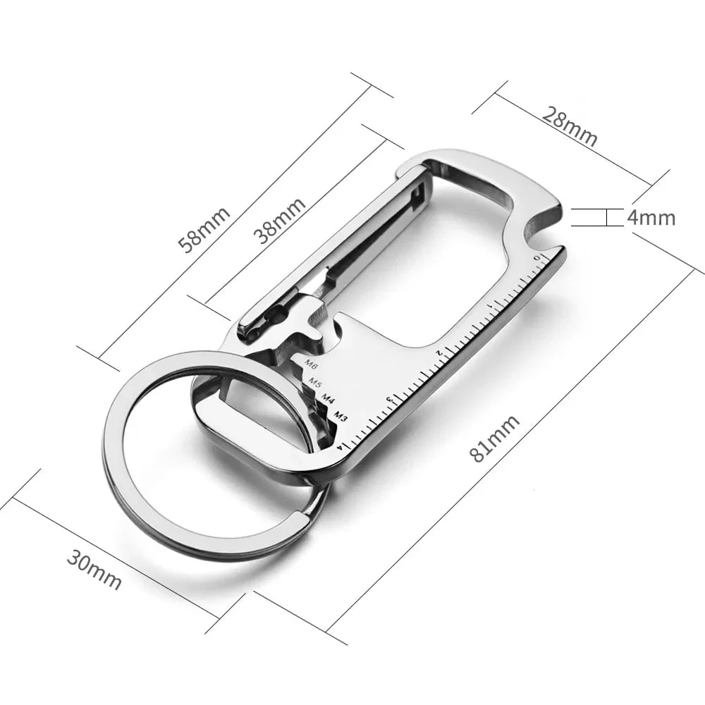 Stainless Steel Personalized Keychains Multifunctional Custom Lettering Keyrings Wrench Tool Bottle Opener Key Chain Ring K421 by FLIPSTYLEZLLC