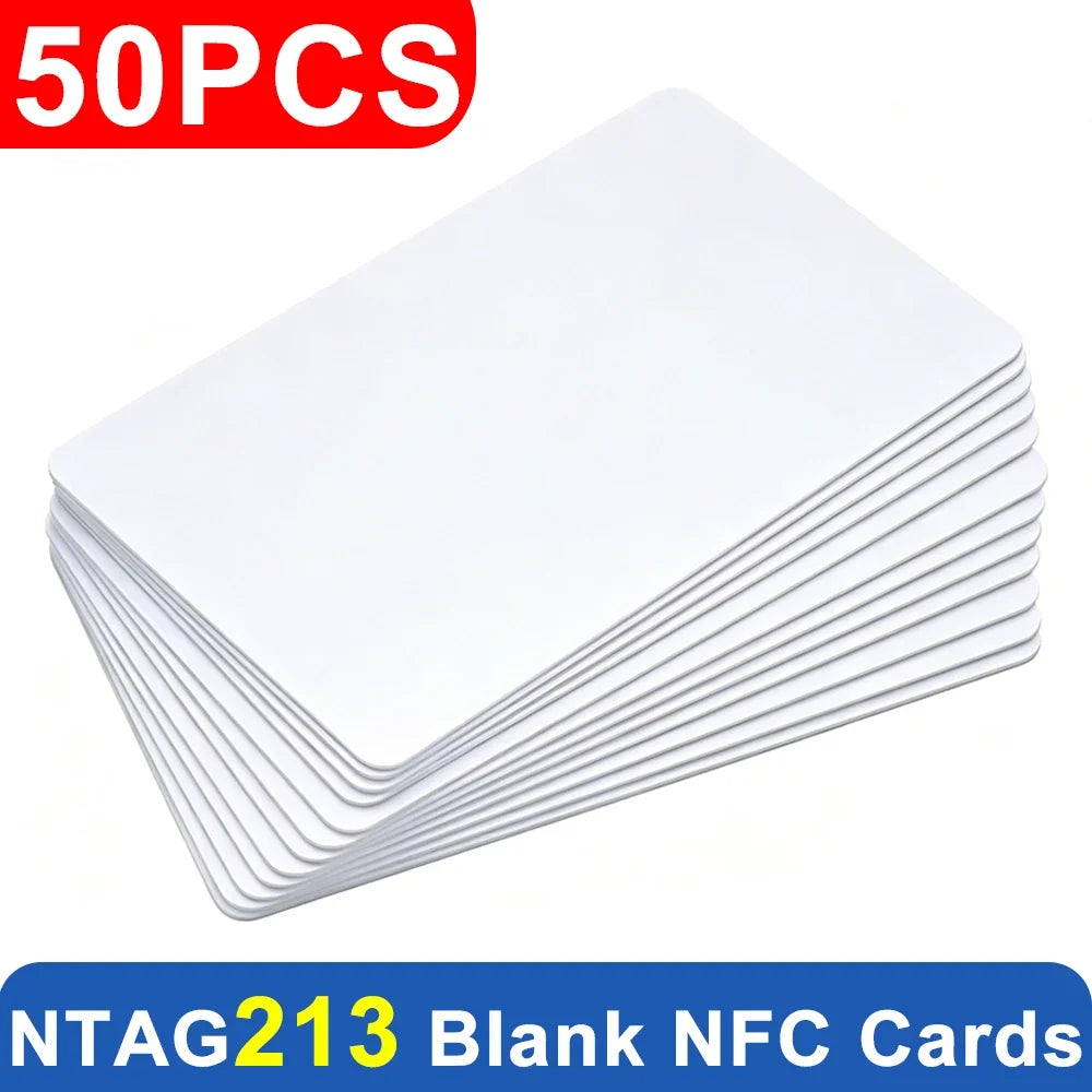 2-50PCS NFC216 NFC215 NFC213 Ntag 213 Chip TAG ISO14443A RFID PVC White Cards For all NFC Android IOS Phone Blank PVC Keycard by FLIPSTYLEZLLC