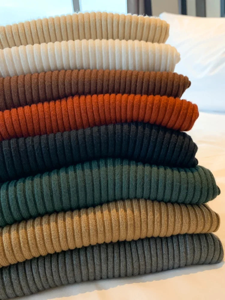Elegant Solid Basic Knitted Tops Women Turtlneck Sweater Long Sleeve Casual Slim Pullover Korean Fashion Simple Chic Clothes by Urban Fashion Icon