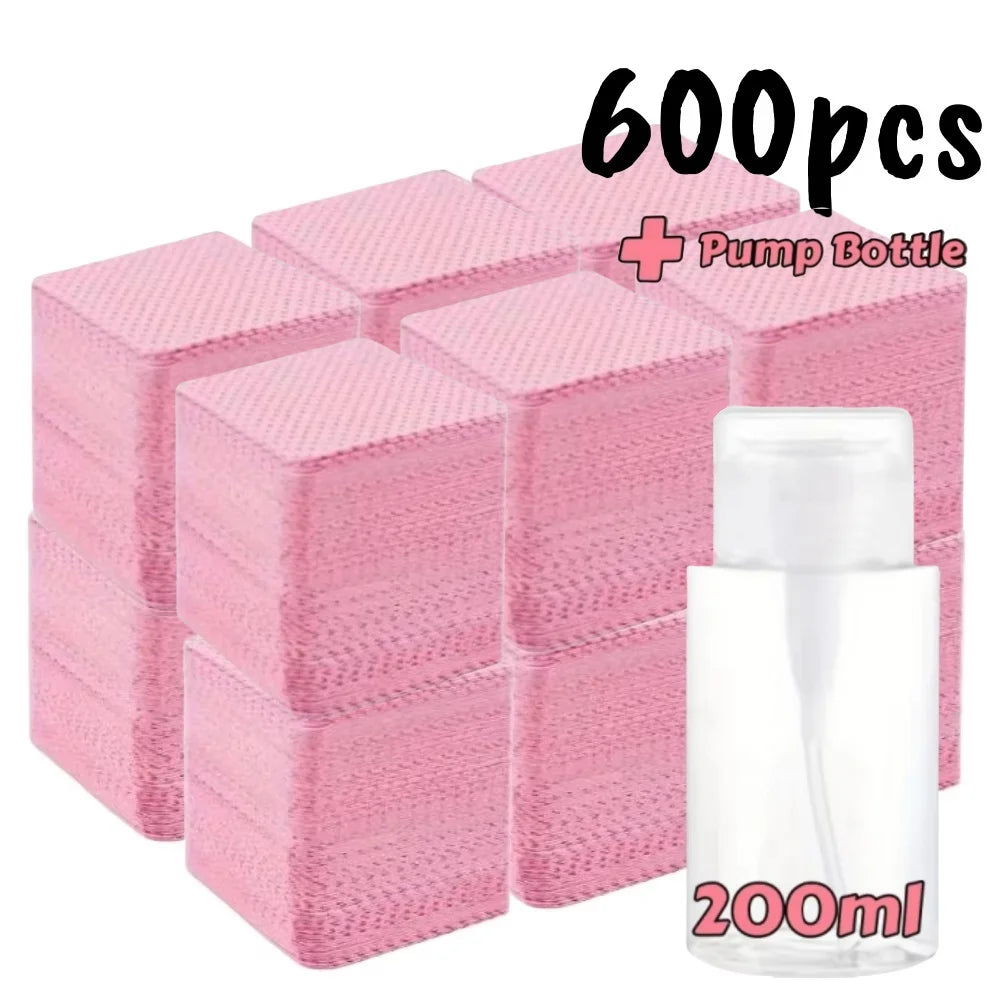 20/600pcs Lint-Free Nail Wipes Gel Cleansing Tissues Aluminum-Free Nail Polish Remover Pads for NaiArt Beauty Cleaning Care Tool by AliExpress