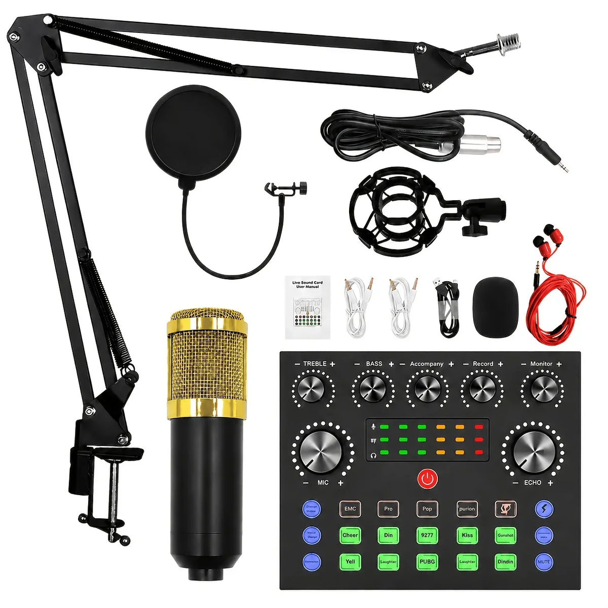 Home Recording Studio Kit - Professional Podcast & Music Mixing Equipment with Condenser Microphone Set for Singers Actors YouTubers by FLIPSTYLEZLLC
