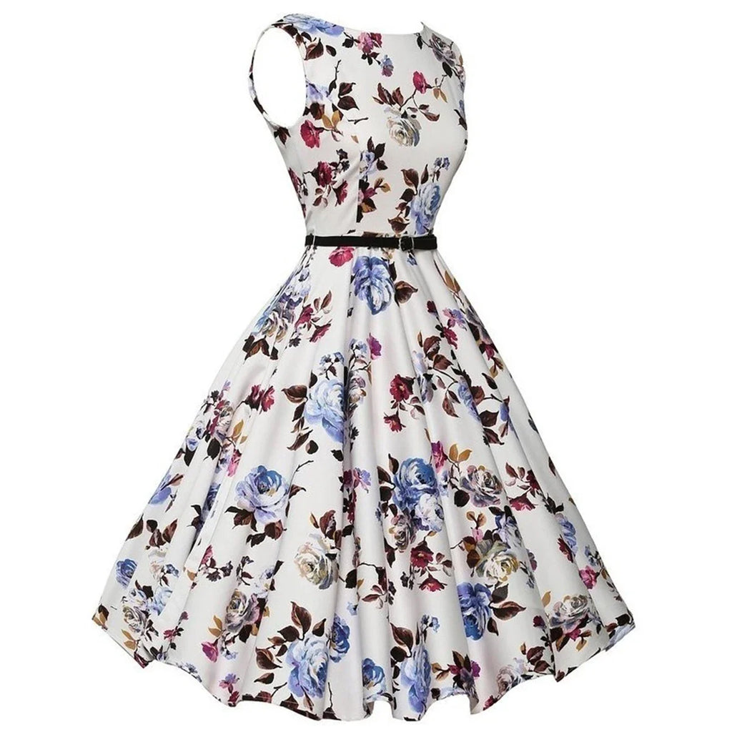Summer Vestidos Dress Clothing Floral Robe Retro Swing Casual Vintage Rockabilly Dresses by Urban Fashion Icon