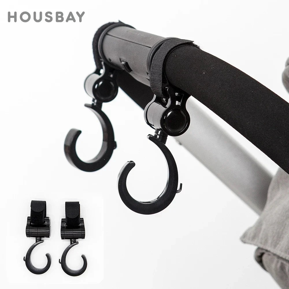 2Pcs Hooks For Baby Stroller Multi Purpose Baby Stroller Accessories Rotate 360 Degree Hook Pram Organizer Bag Hanger New by FLIPSTYLEZLLC